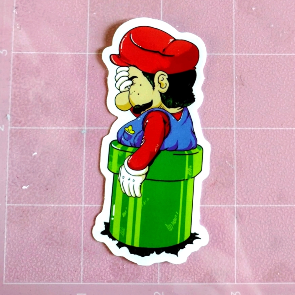 💙 Mario Stuck In Pipe Sticker